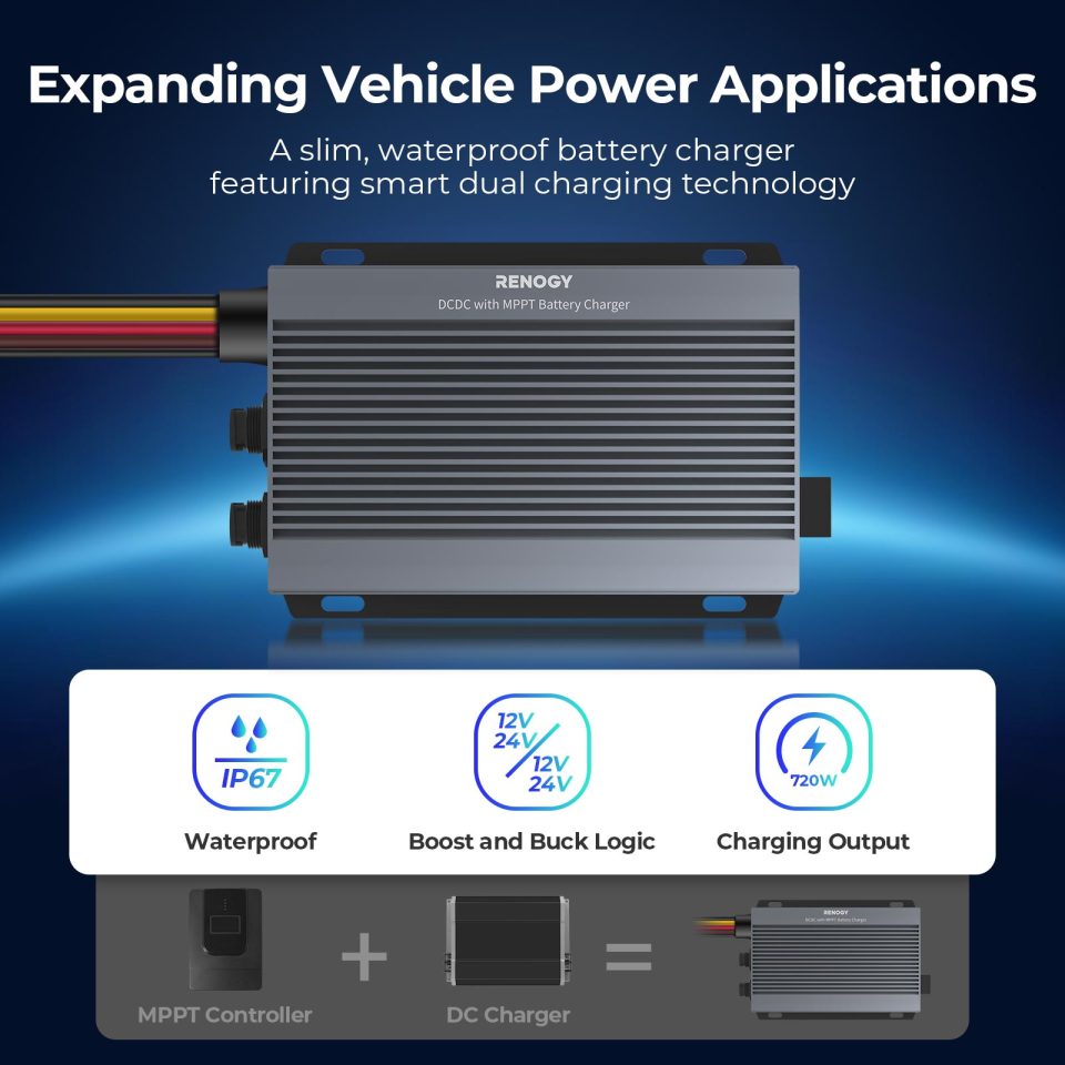 Renogy PRO 12V/24V 50A DC-DC Battery Charger with MPPT, waterproof - Image 9